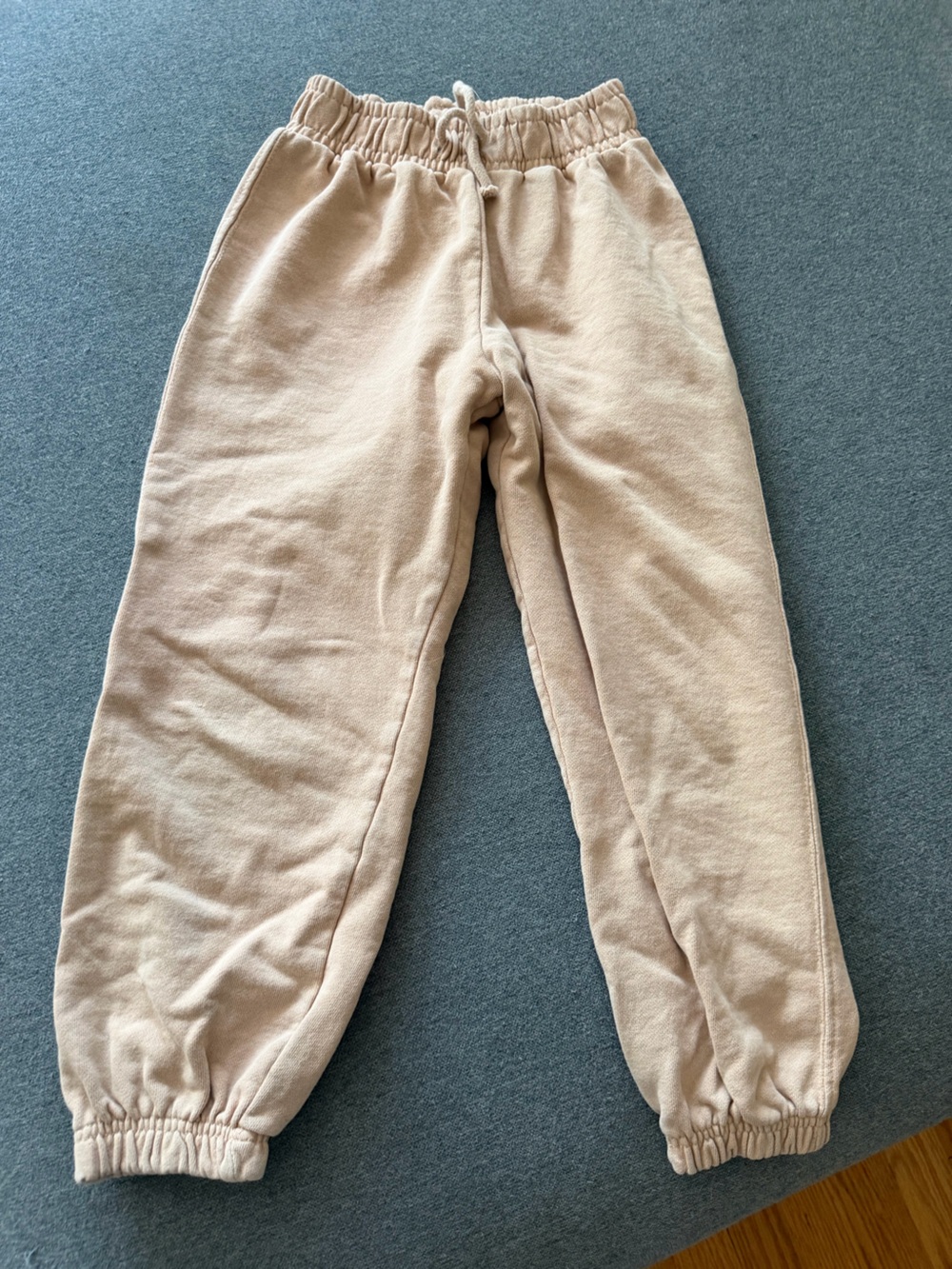 Zara Boys 8-9 Beige Elastic-Waist Jogger Sweatpants